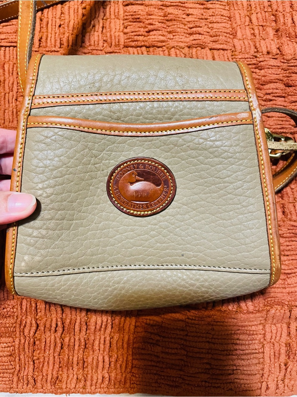 Dooney & Bourke All Weather Leather Gray and Brown Pebble Leather Crossbody